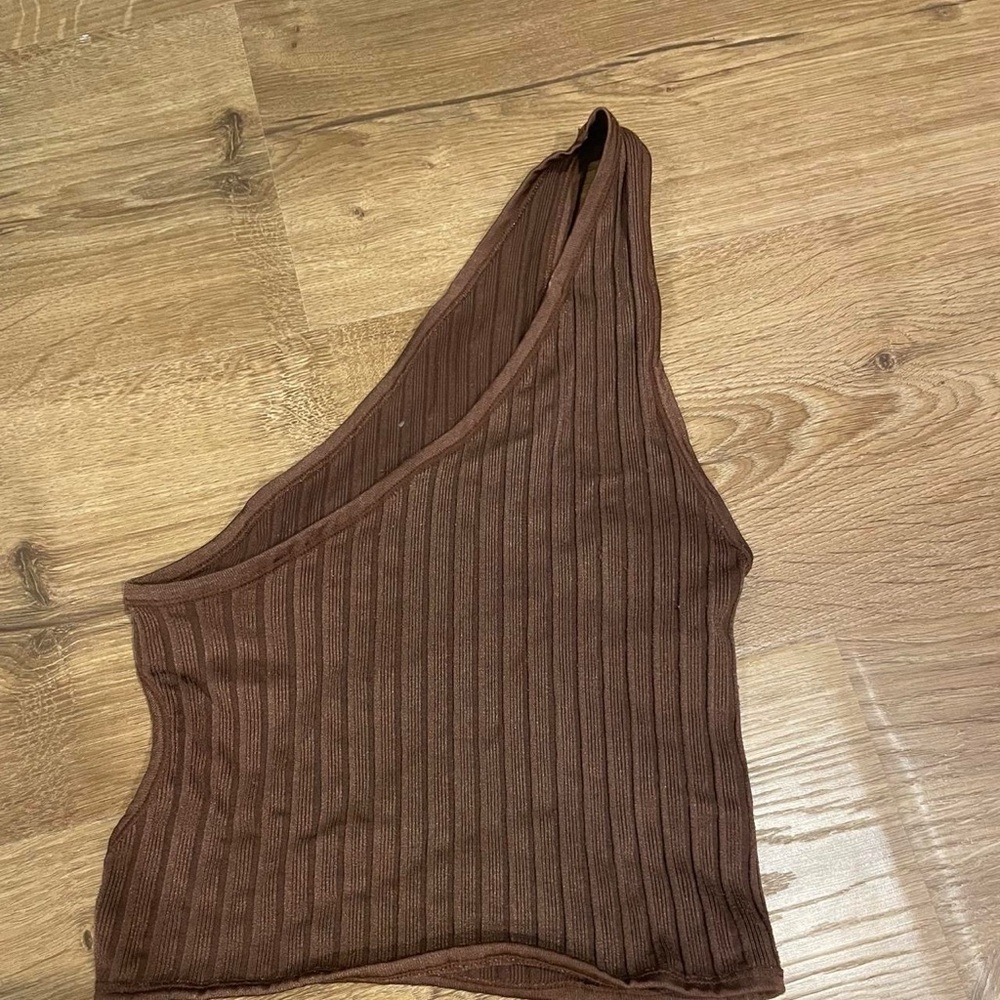 Urban outfitters extra small/small asymmetrical crop top brown